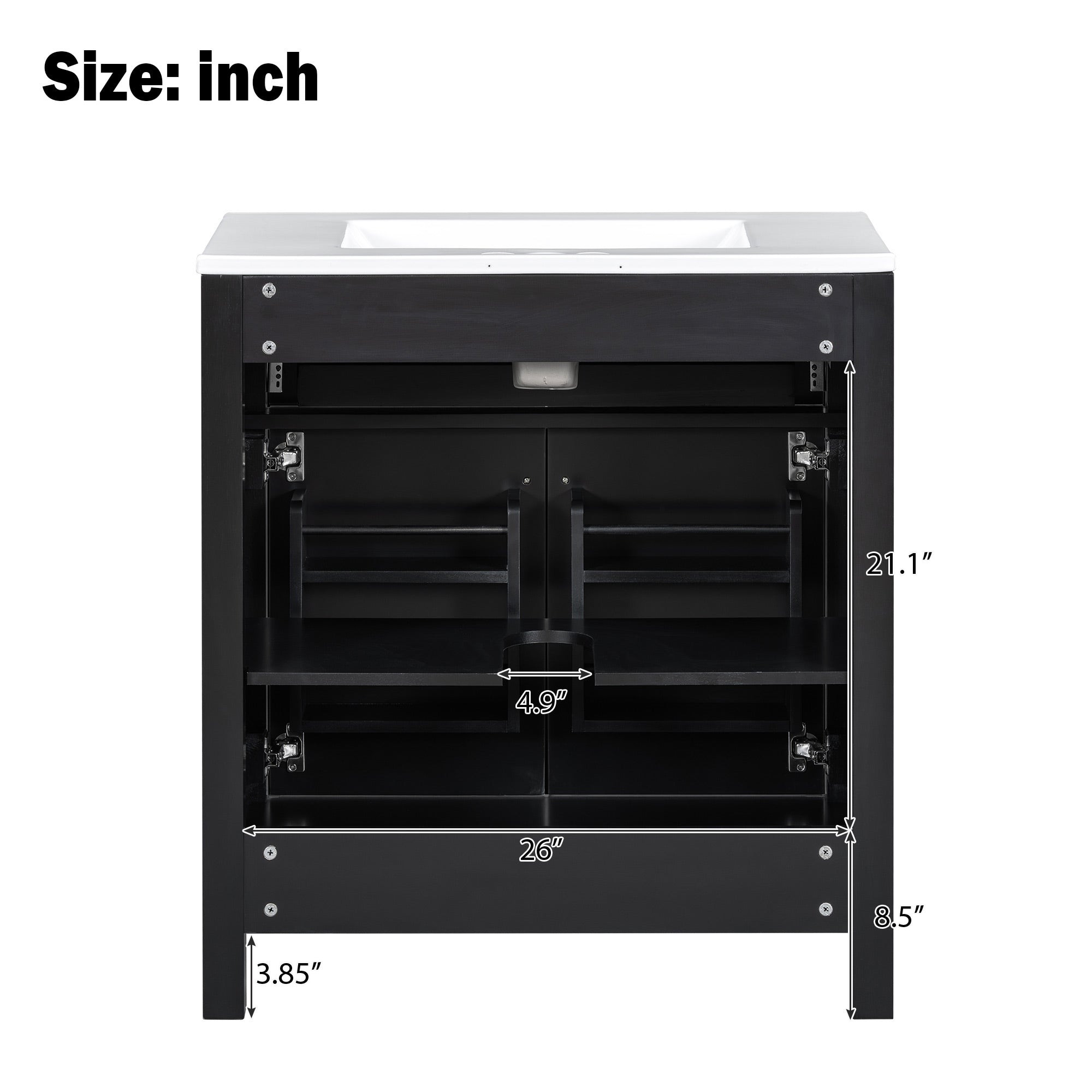 30" Bathroom Vanity with Ceramic Sink - Modern
