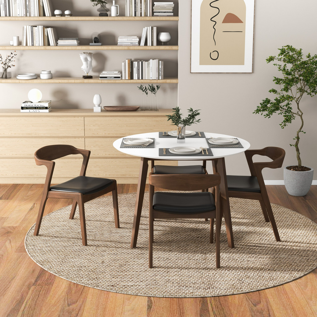 Alina Dining Table (White) and 4 Side Chairs