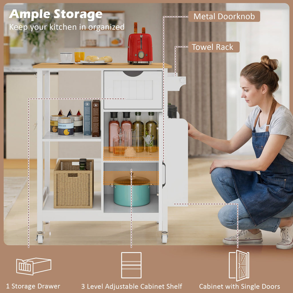 Kitchen Island Cart with Mobile Storage