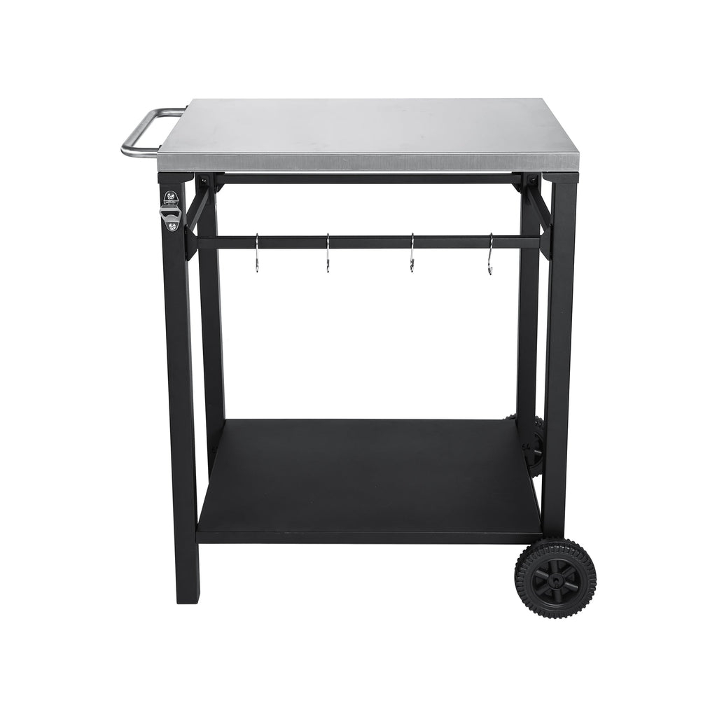 2-Tier Outdoor Grill Cart with Stainless Steel Top