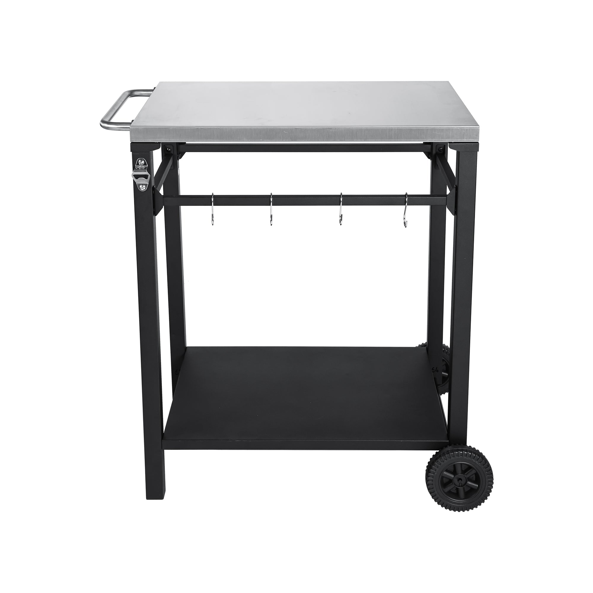 2-Tier Outdoor Grill Cart with Stainless Steel Top