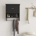 Premium Space Saving Wall Cabinet with 2 Doors in Black