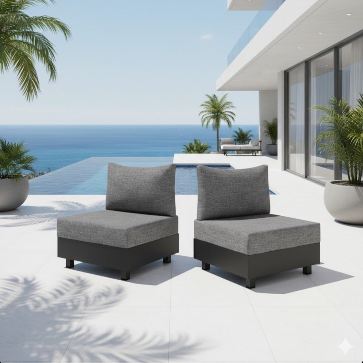 2-Piece Aluminum Patio Seating Set