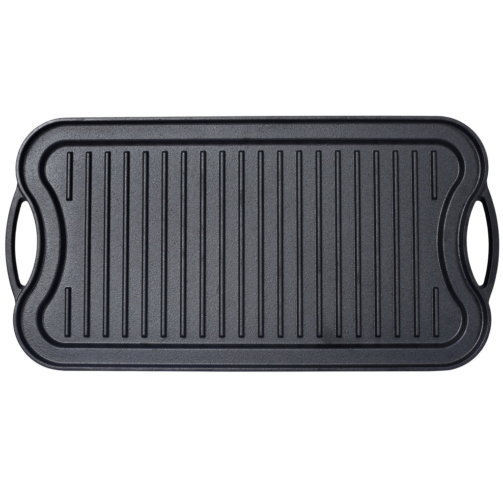 Pre-Seasoned Cast Iron Reversible Rectangular Grill/Griddle