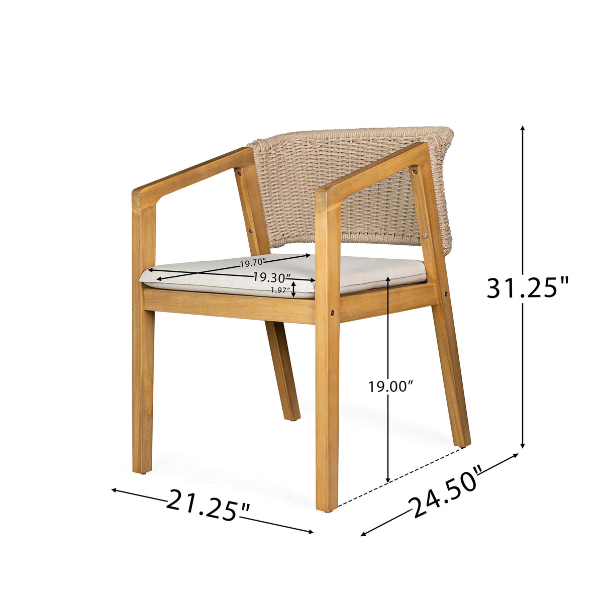 7-Piece Outdoor Acacia Wood Dining Set