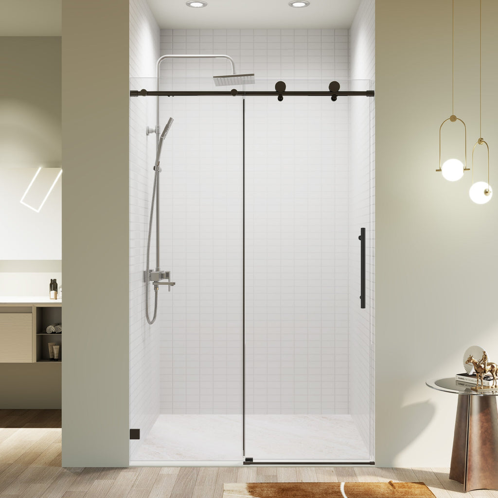 46-48" W * 76" H Frameless Single Sliding Shower Doors