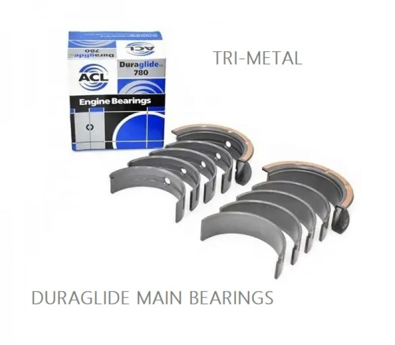 ACL 1967-1998 Chevy V8 267/305/327/350 .50mm Trimetal Oversized Main Bearing Set 5M909P-50