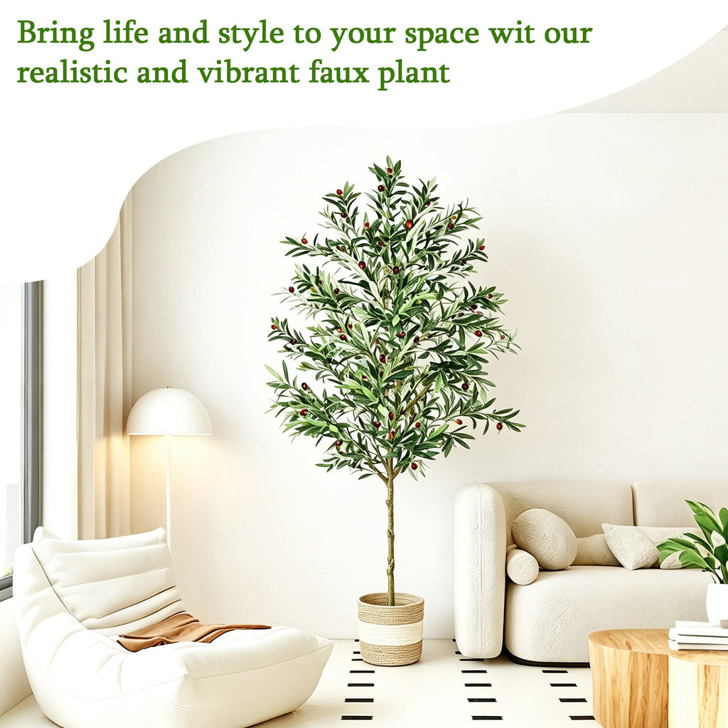 7FT Artificial Olive Tree Indoor Tall Faux Plant