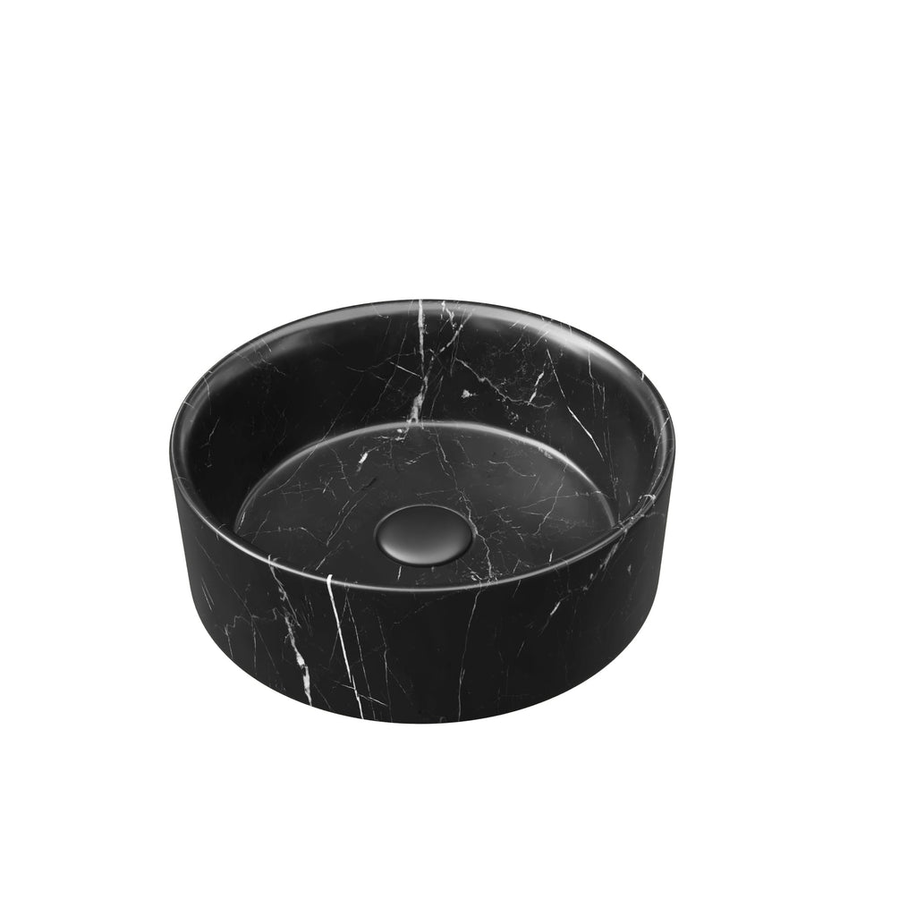 14'' Bathroom Round Ceramic Sink with Stone Pattern