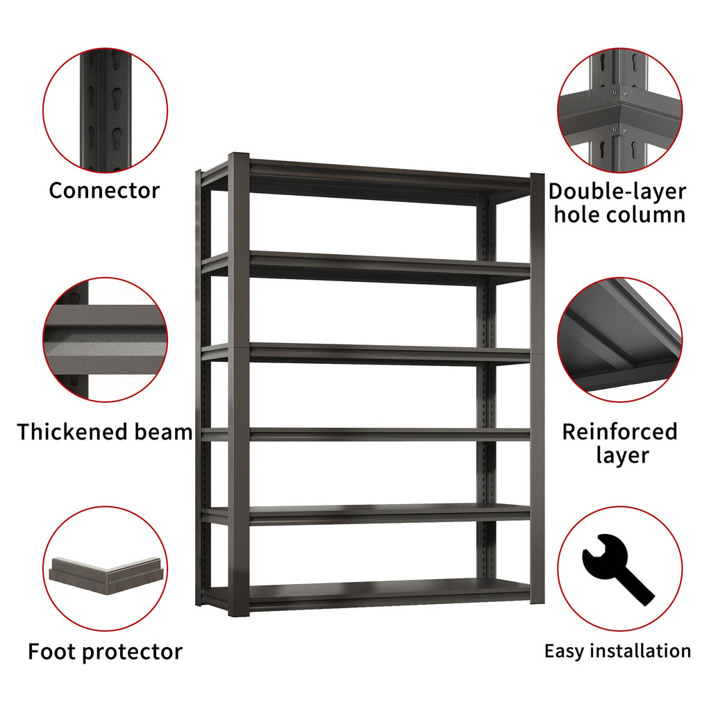 82"H 6 Tier Metal Shelves for Storage Garage Shelving