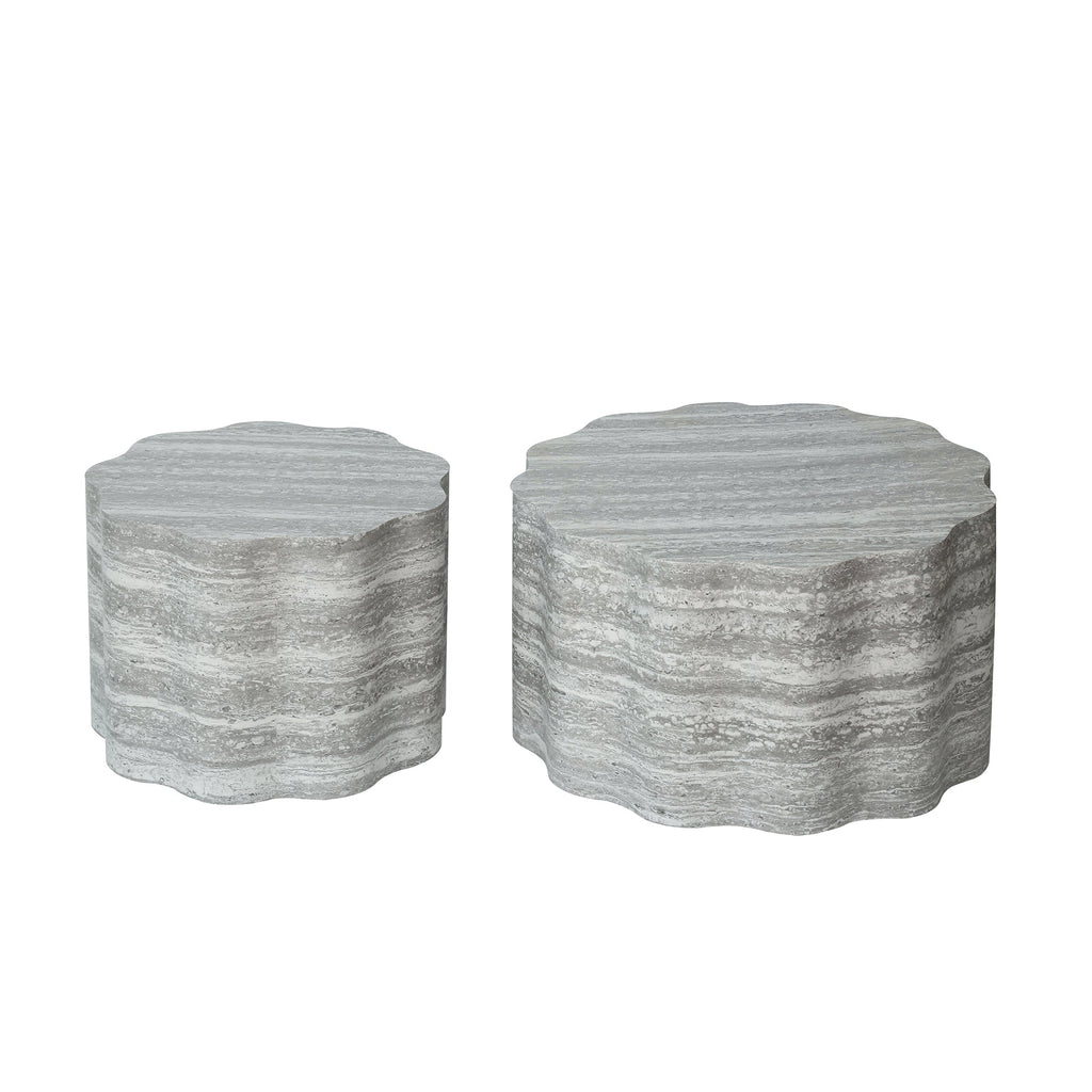 Set of 2 Round Coffee Tables for Living Room