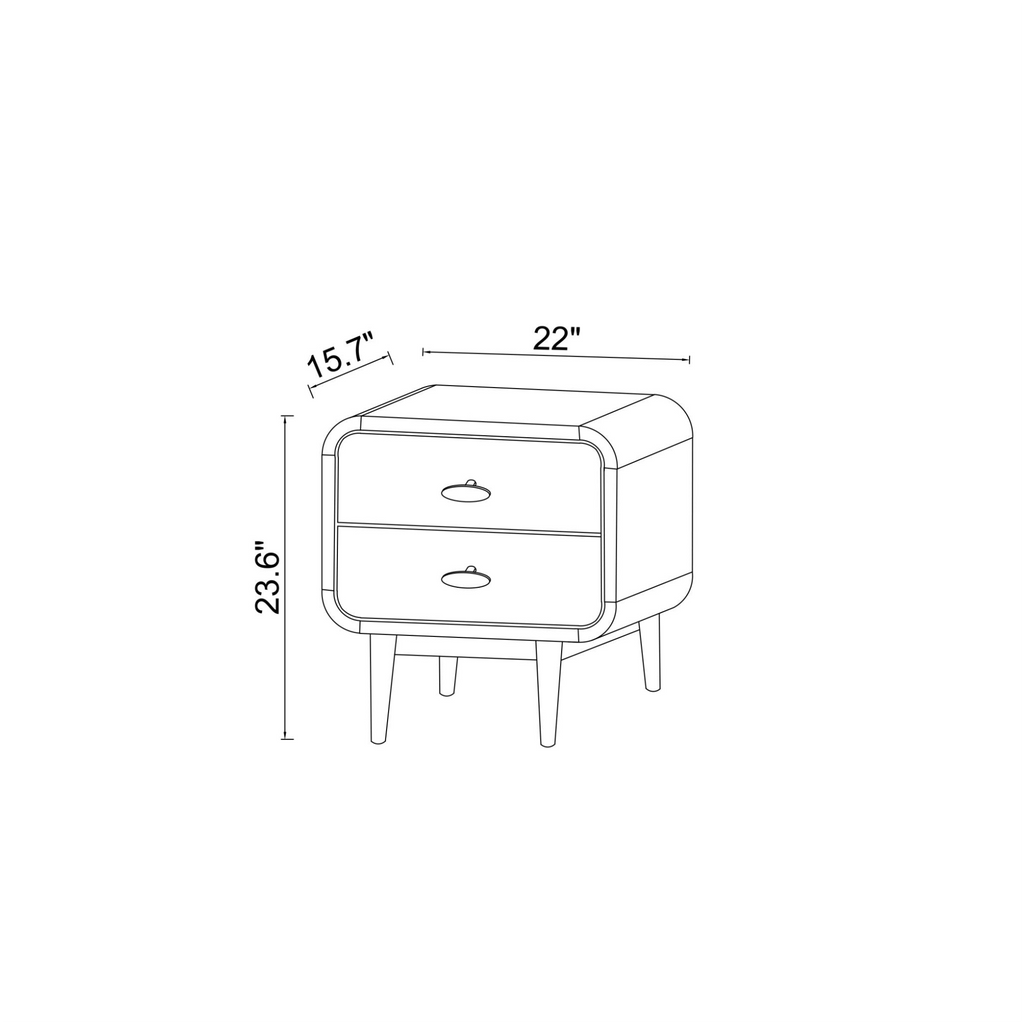 Alexa Mid Century Modern Style Night Stand