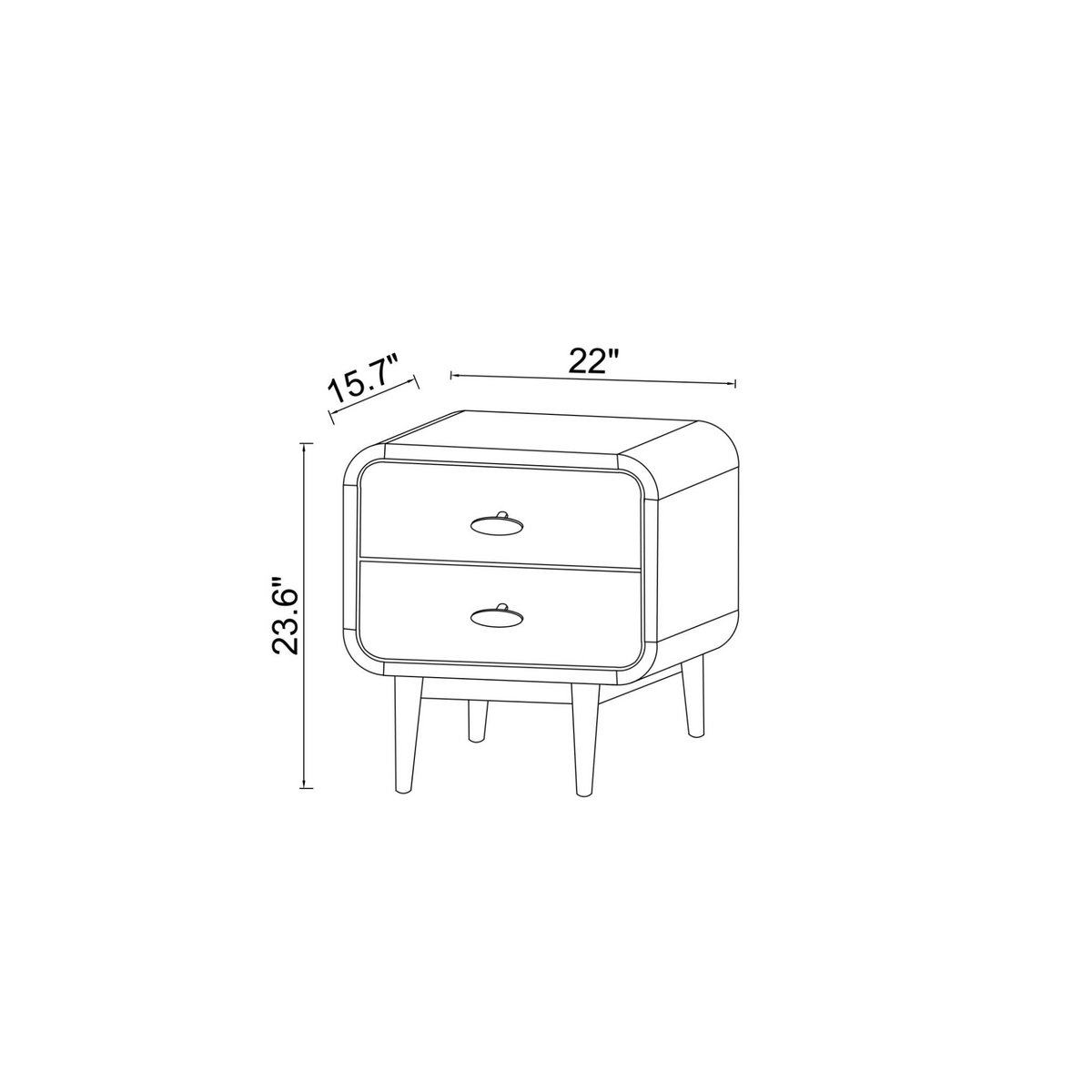 Alexa Mid Century Modern Style Night Stand
