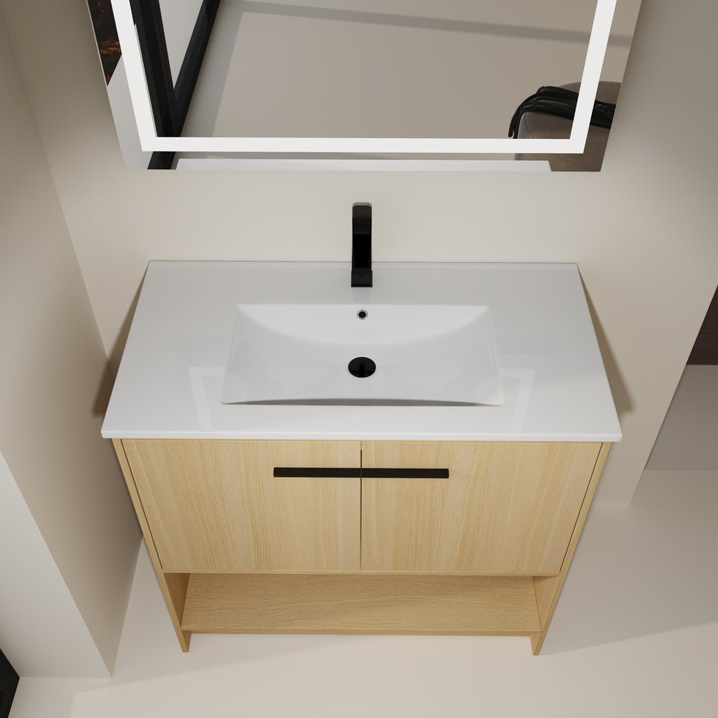 36" Bathroom Vanity with Ceramic Sink