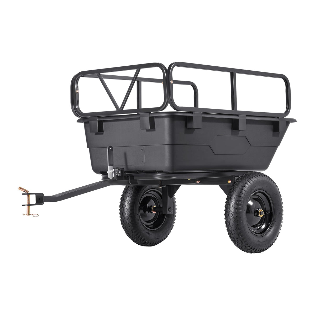Dump Trailer 500 lbs 10 Cu. Ft Tow Behind Plastic Garden ATV Trailer Cart