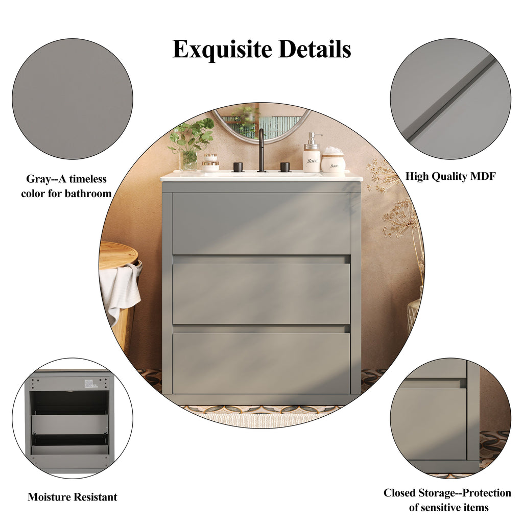60" Double Sinks Bathroom Vanity Set