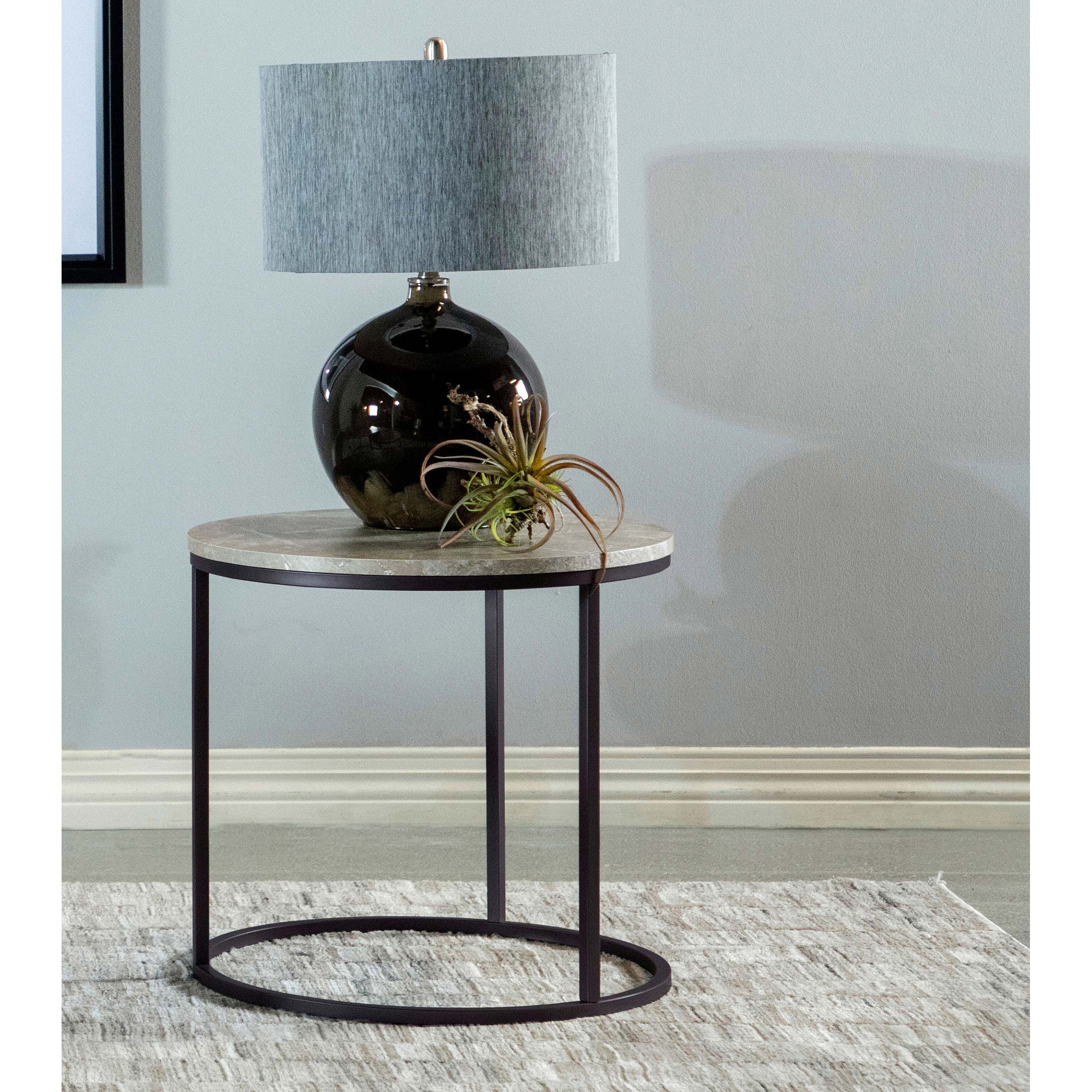Grey and Gunmetal End Table