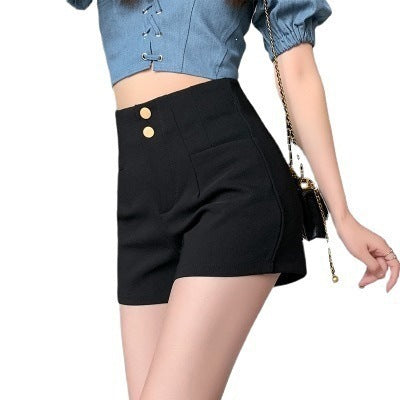 High-waisted Straight-leg Shorts For Women
