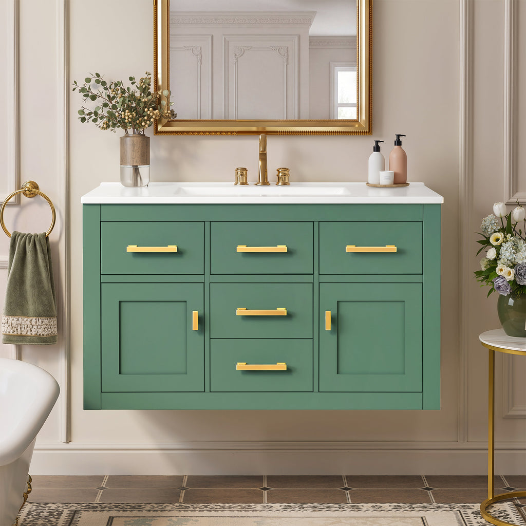 36" Wall Mounted Bathroom Cabinet – French Style Bathroom Vanity