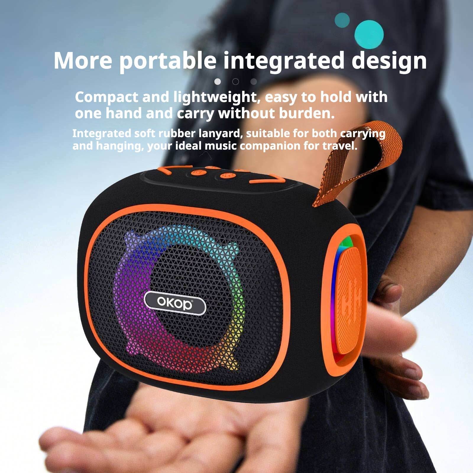 KP-853 New Wireless Bluetooth Speaker Long Battery Life Portable Handle RGB Lighting In Stock For Outdoor Parties