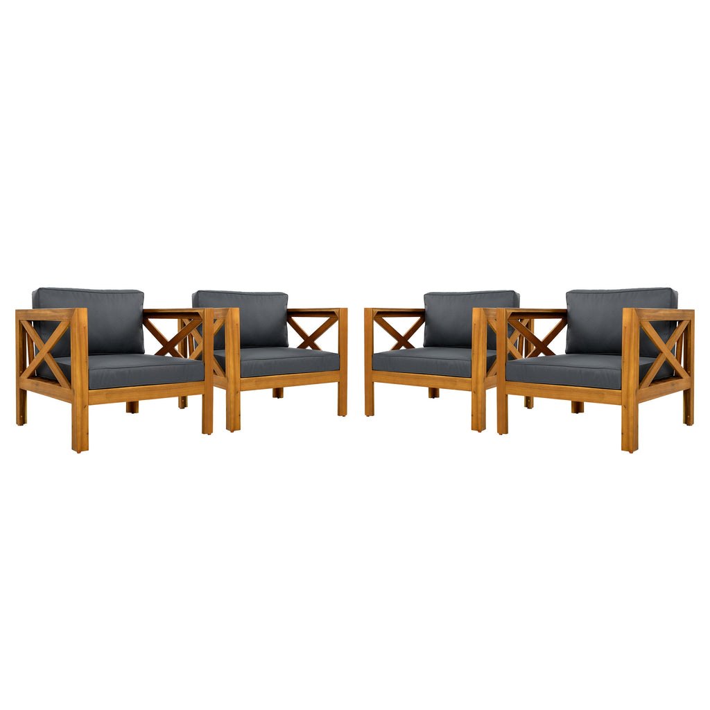 Patio Conversation Set, Outdoor Wood Conversation Seat