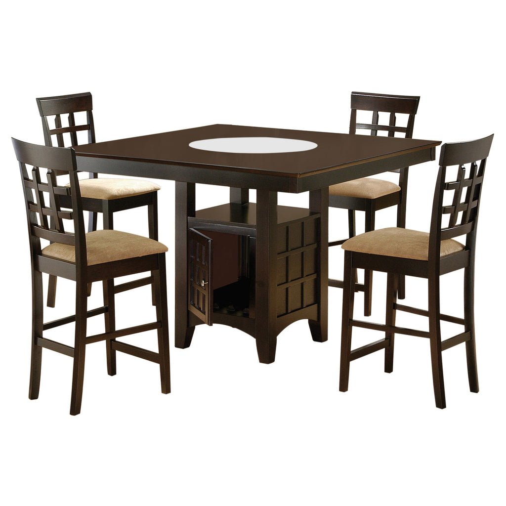 Tolland Cappuccino and Tan Upholstery Dining Set