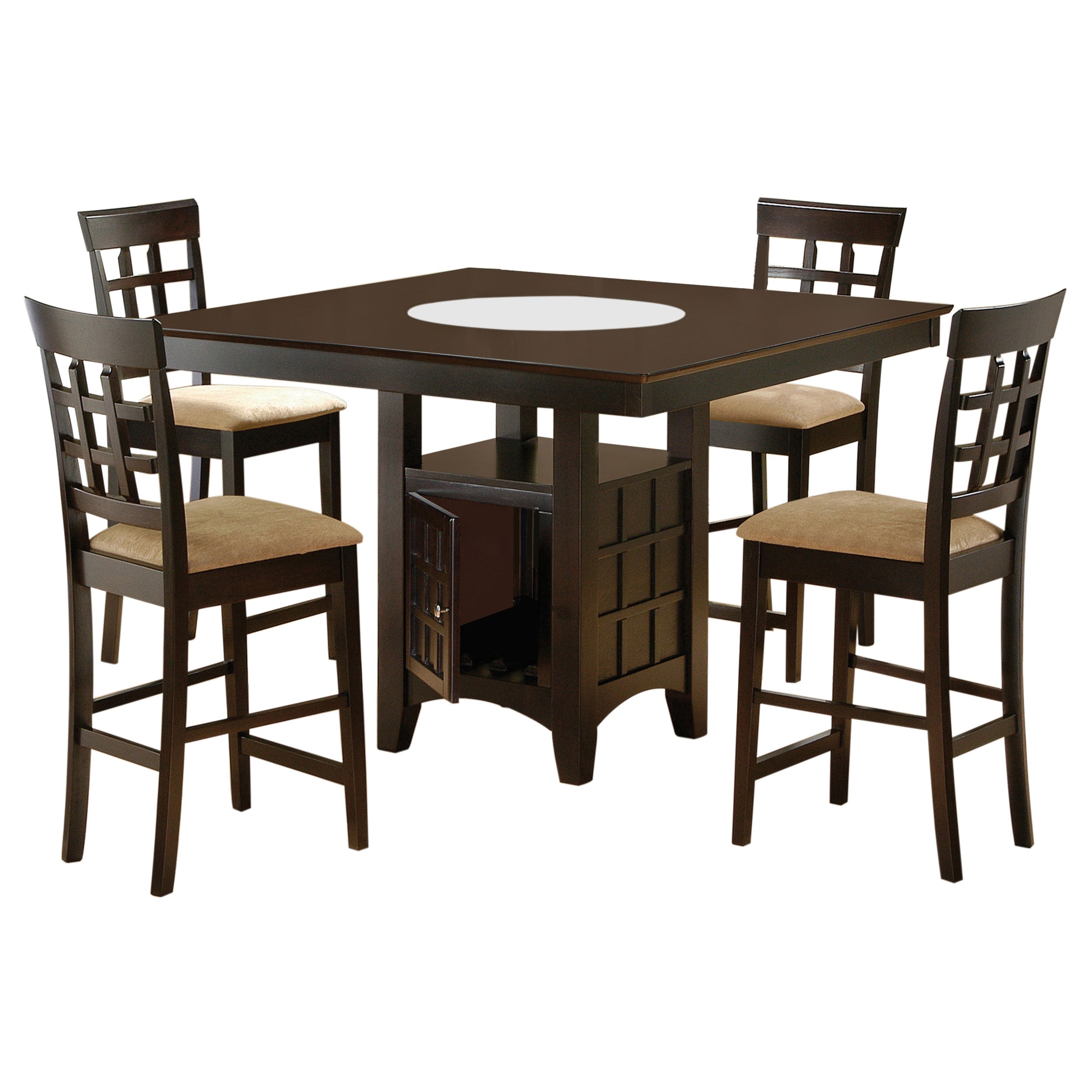 Tolland Cappuccino and Tan Upholstery Dining Set