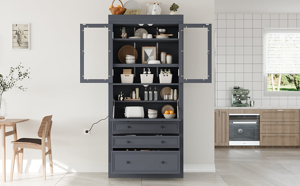 TOPMAX Freestanding Kitchen Pantry Storage Cabinet