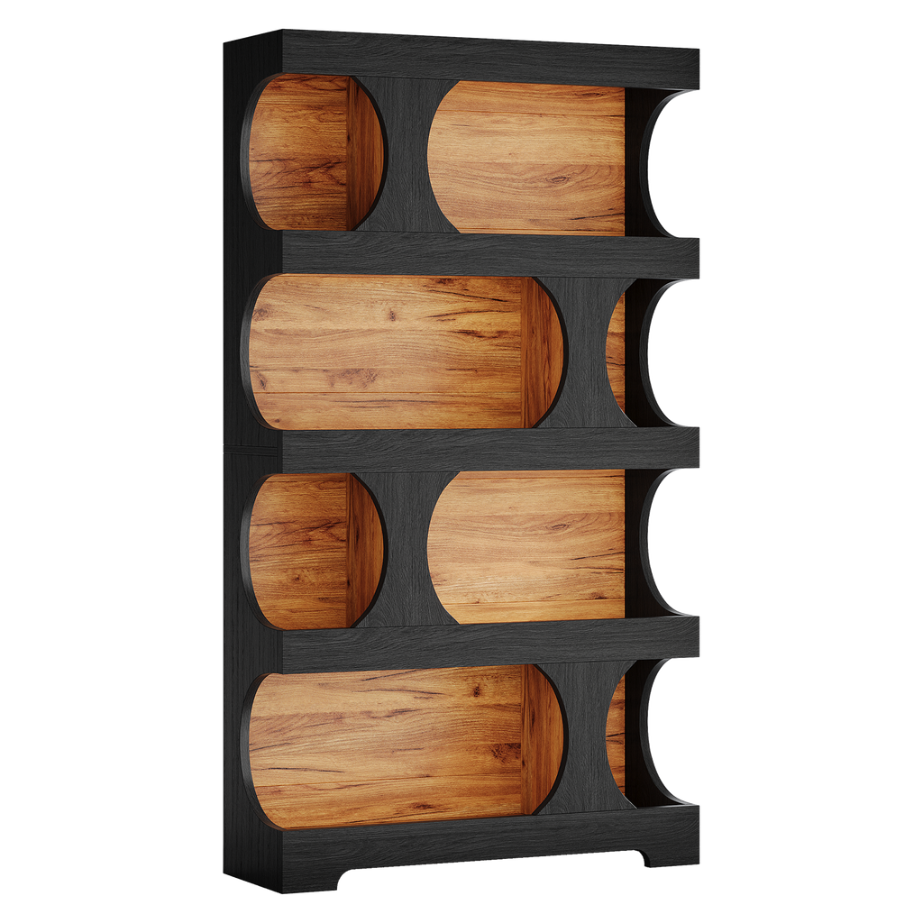 71.26" Tall 4-Tier S-Shaped Bookcase
