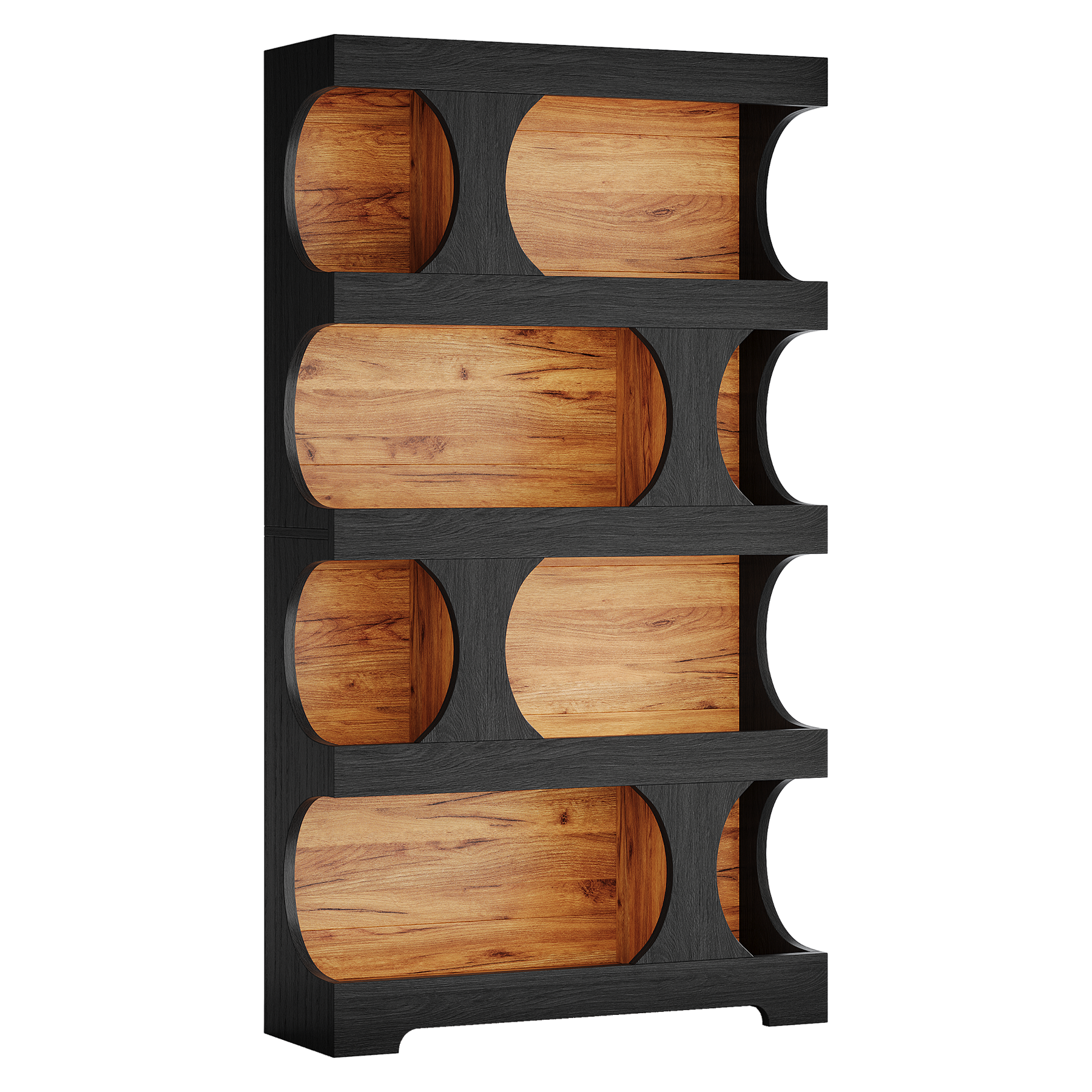71.26" Tall 4-Tier S-Shaped Bookcase