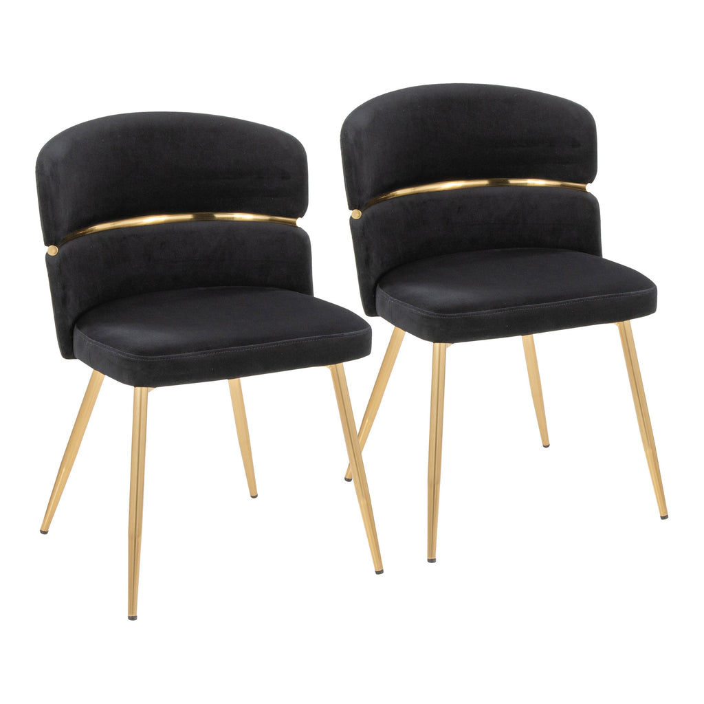 Dining Chair Set in Velvet and Gold