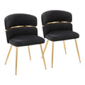 Dining Chair Set in Velvet and Gold