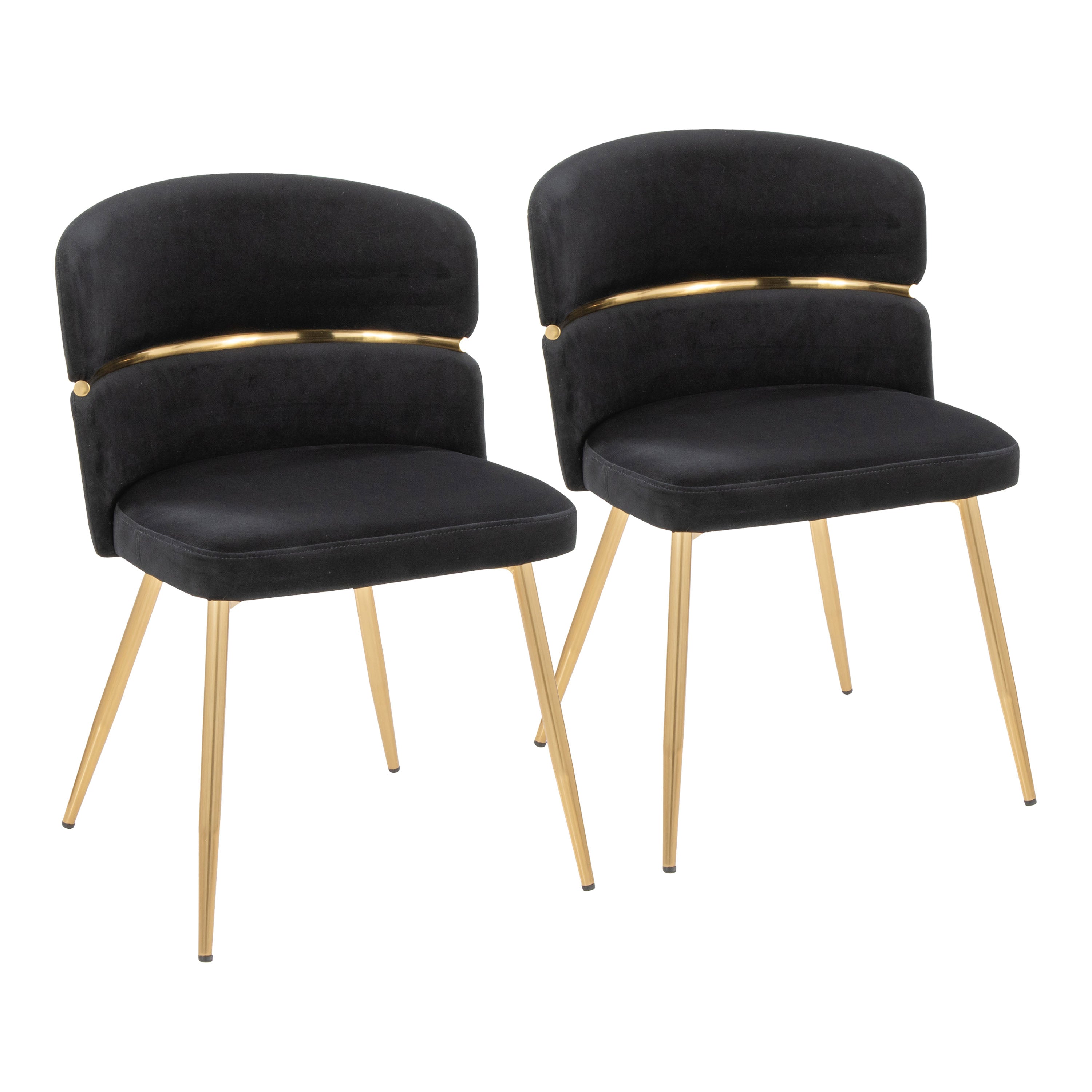 Dining Chair Set in Velvet and Gold