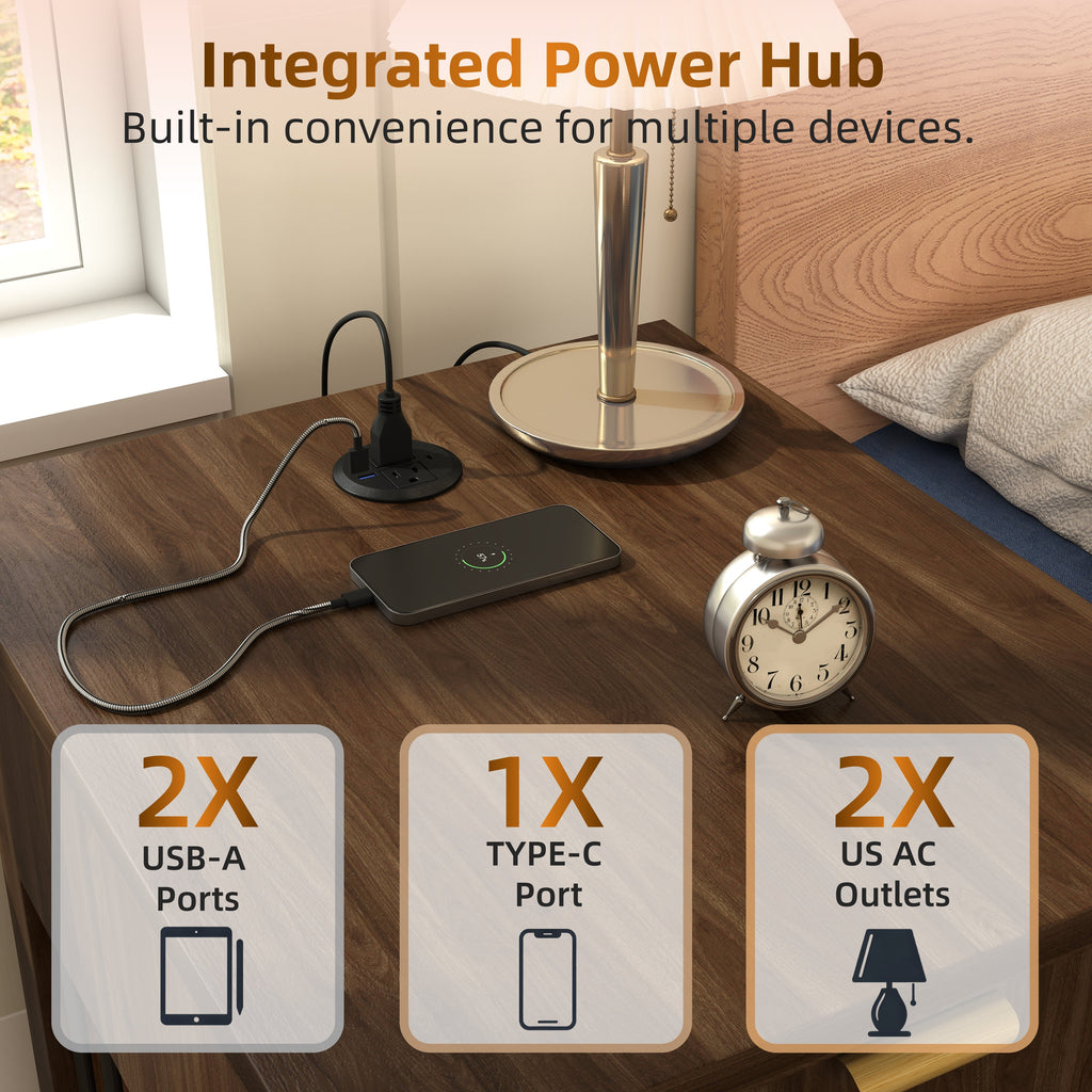 Dog Crate End Table with Charging Station