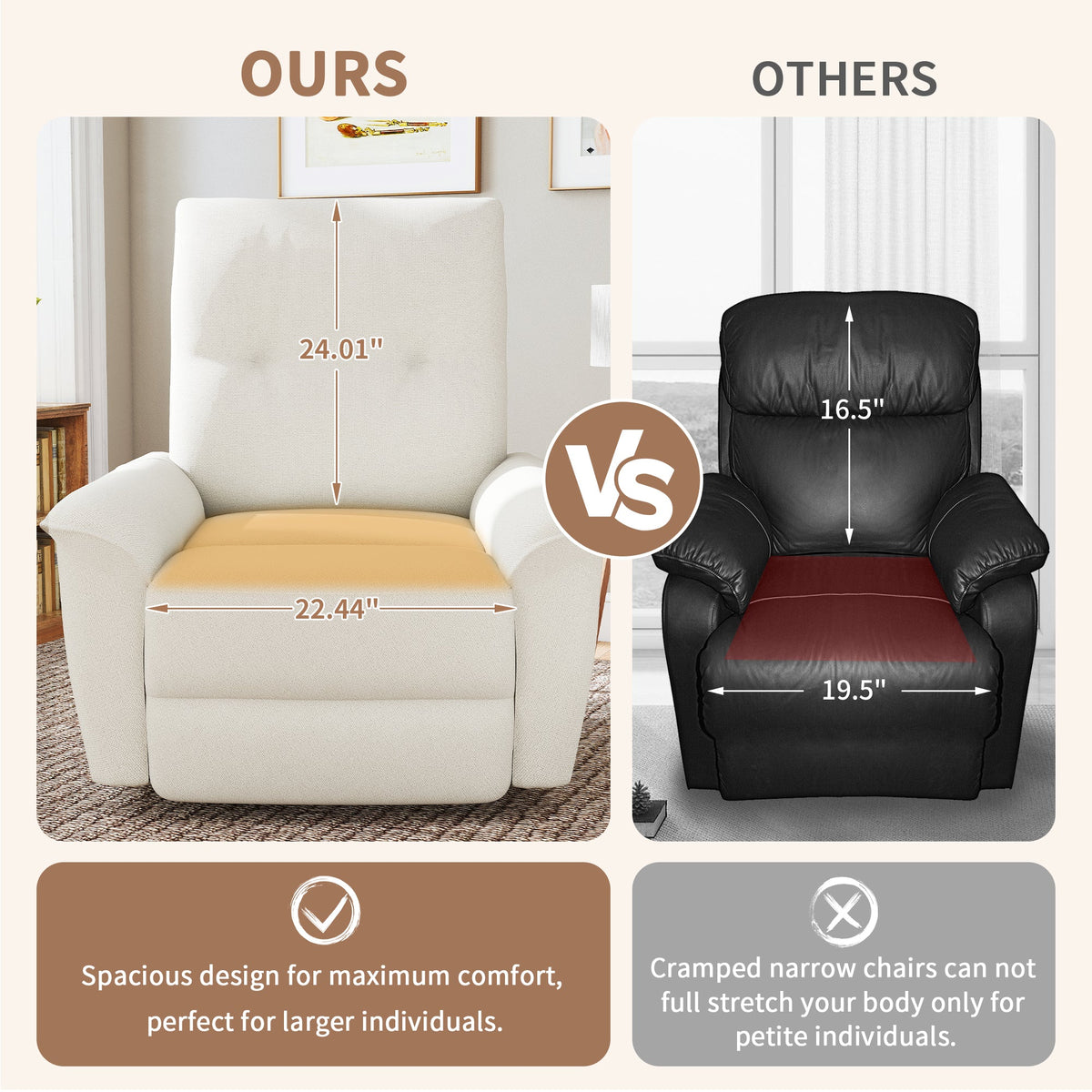 270° Power Swivel Rocker Recliner Chair w/ USB Ports - Beige-Gray