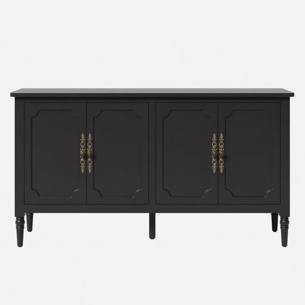 58.9" Stain Black Buffet Cabinet