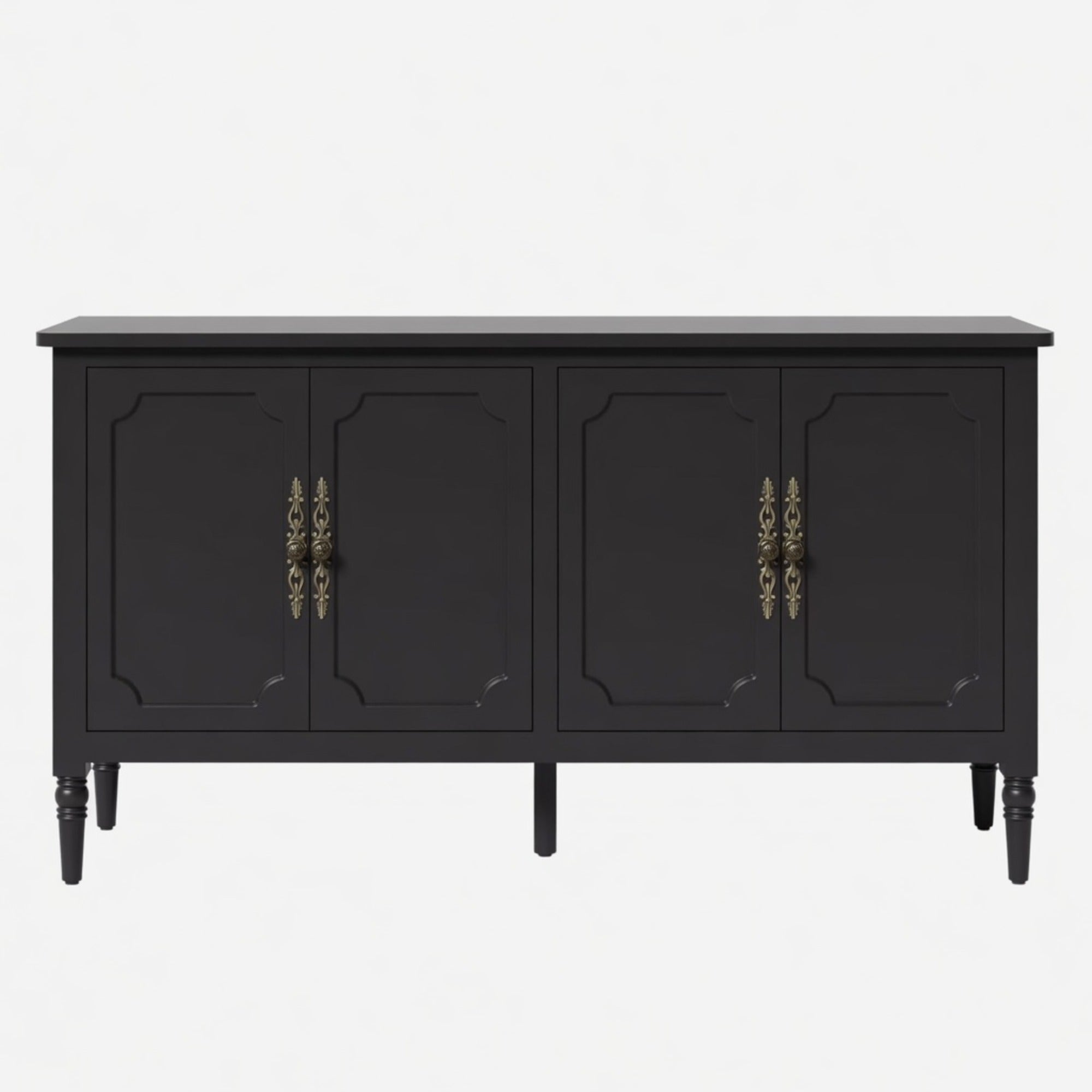 58.9" Stain Black Buffet Cabinet