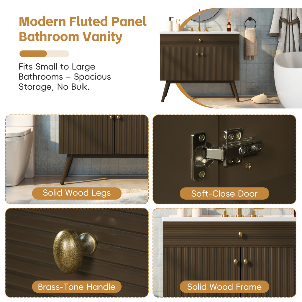 36" Luxury Striped Bathroom Vanity