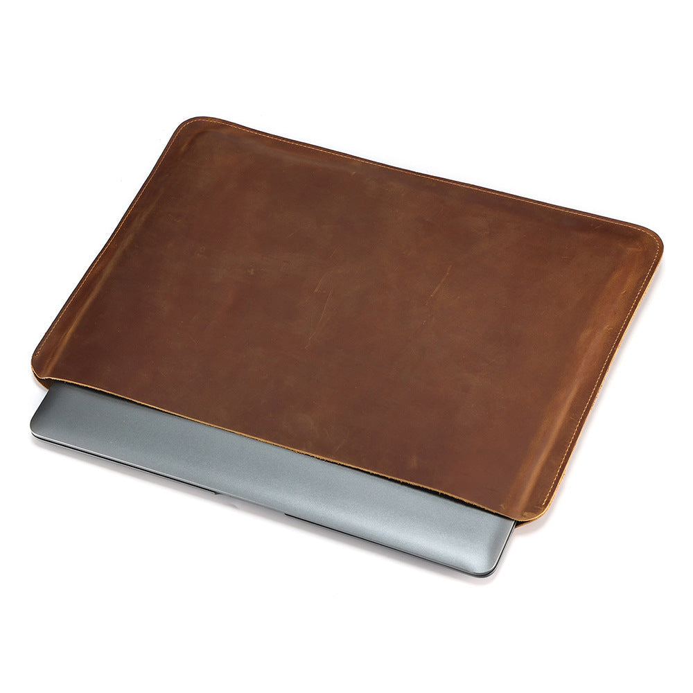 Computer Multi-functional Crazy Horse Leather Horizontal Liner Bag