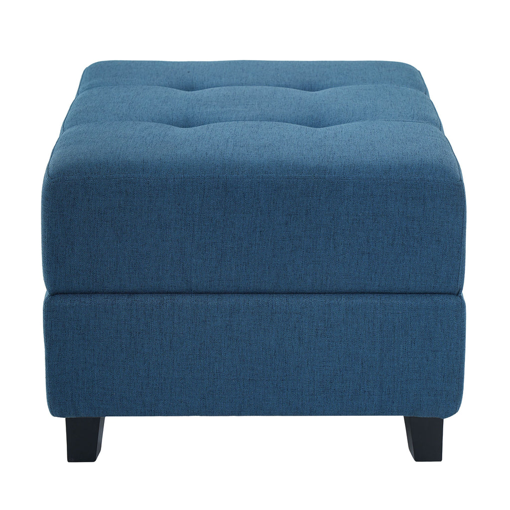 Navy Blue Tufted Ottoman