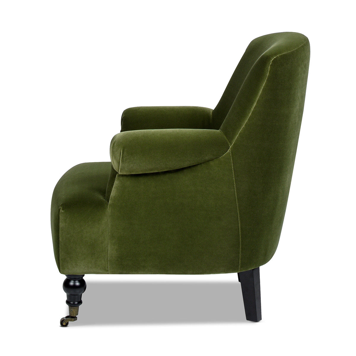 Eloise 30" Pleated Sock Arm Accent Armchair, Olive