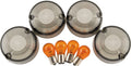 Bikers Choice 86-99 FXST 86-01 FXD FXR XL Smoked Turn Signal Lens & Amber Bulb Kit Repl H-D 69306-02 482544