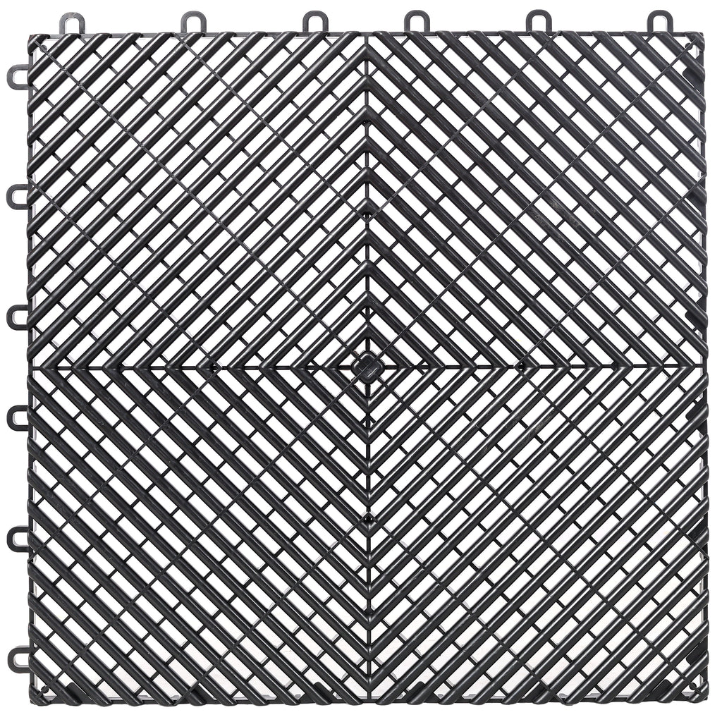 25pcs Plastic Garage Floor Mats - 15.6"x15.6"