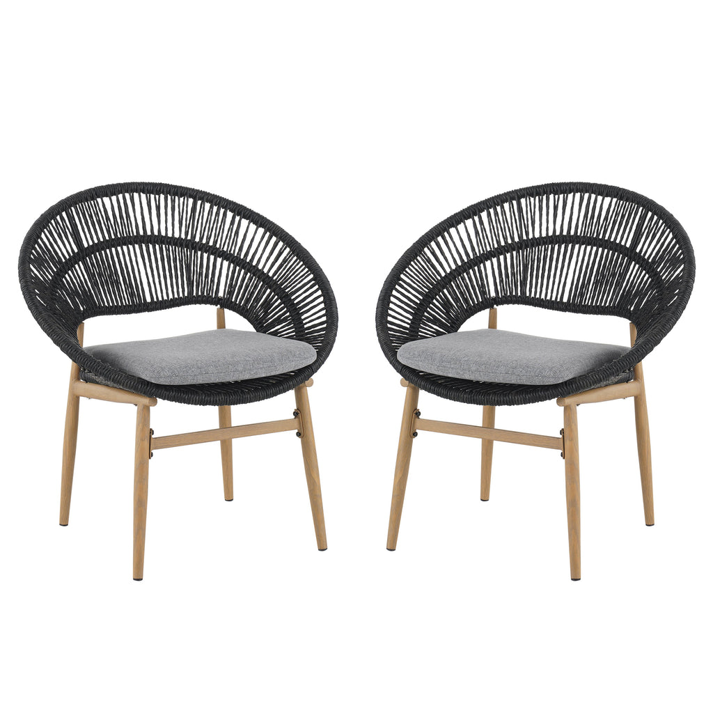 Cyril Outdoor Wicker Papasan Style Dining Chair