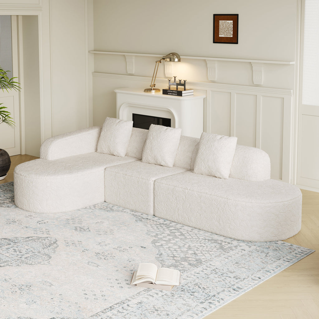 111.8-Inch L-Shaped Curved Modular Sofa