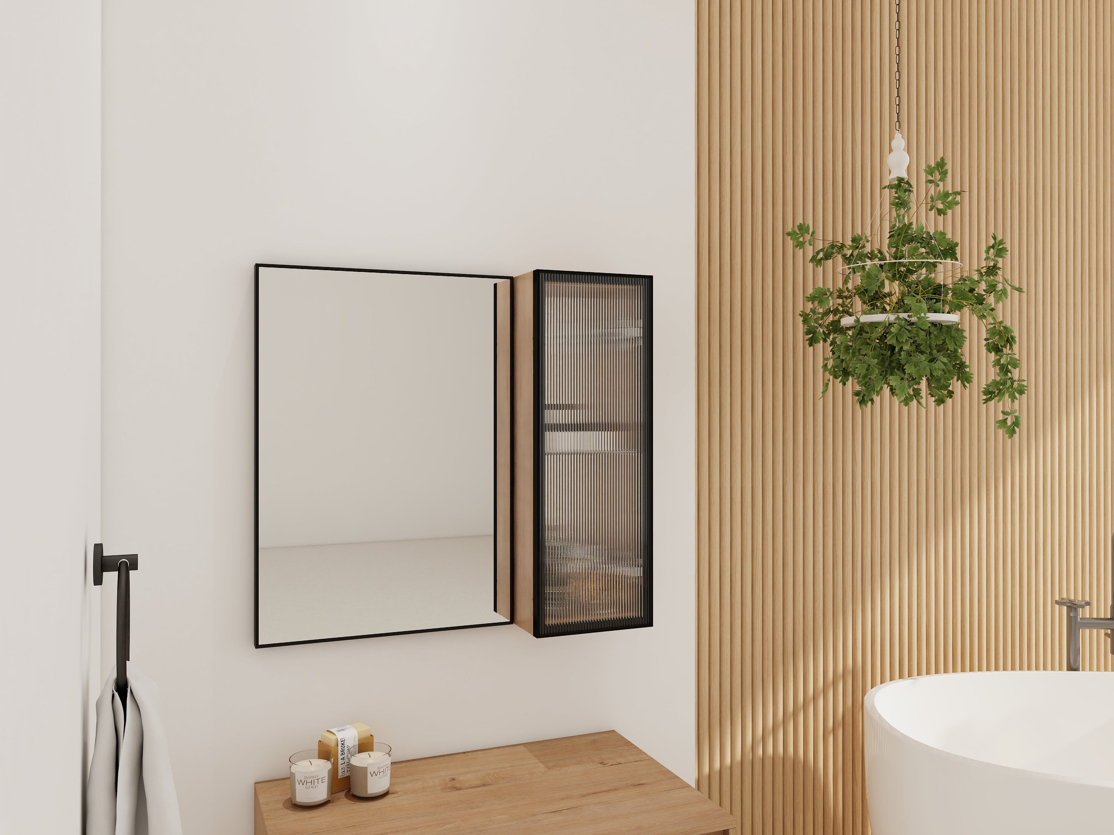 10" Bathroom Wall Mirror Cabinet with Acrylic Door