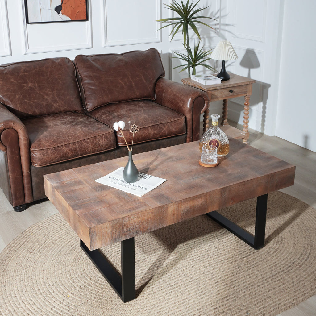 Rustic Industrial Wood Coffee Table