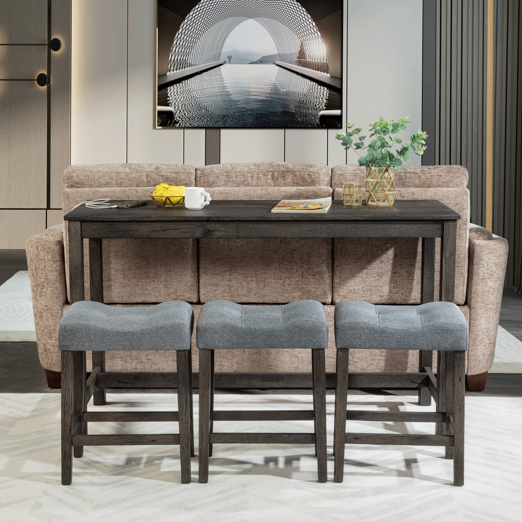 4 Piece Bar Table Set with Power Outlet