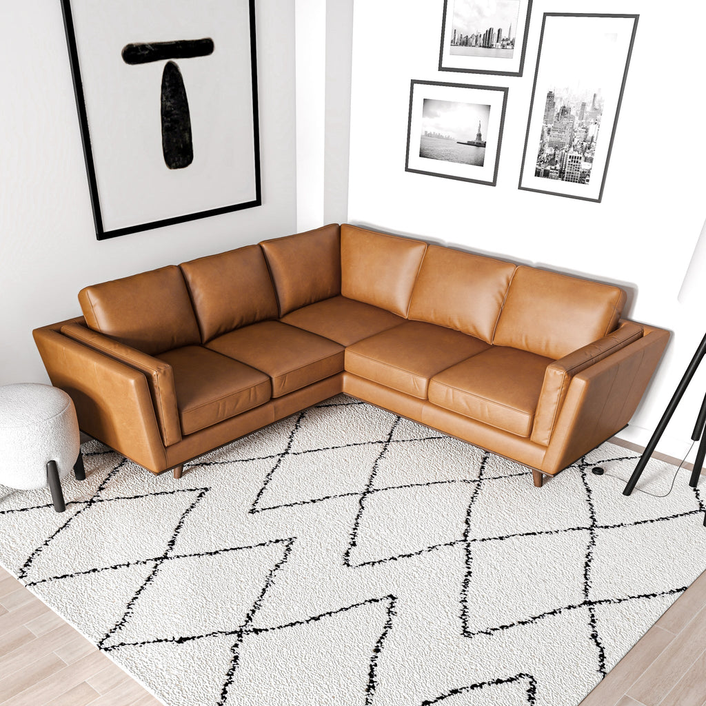 Erman Leather Sectional Sofa