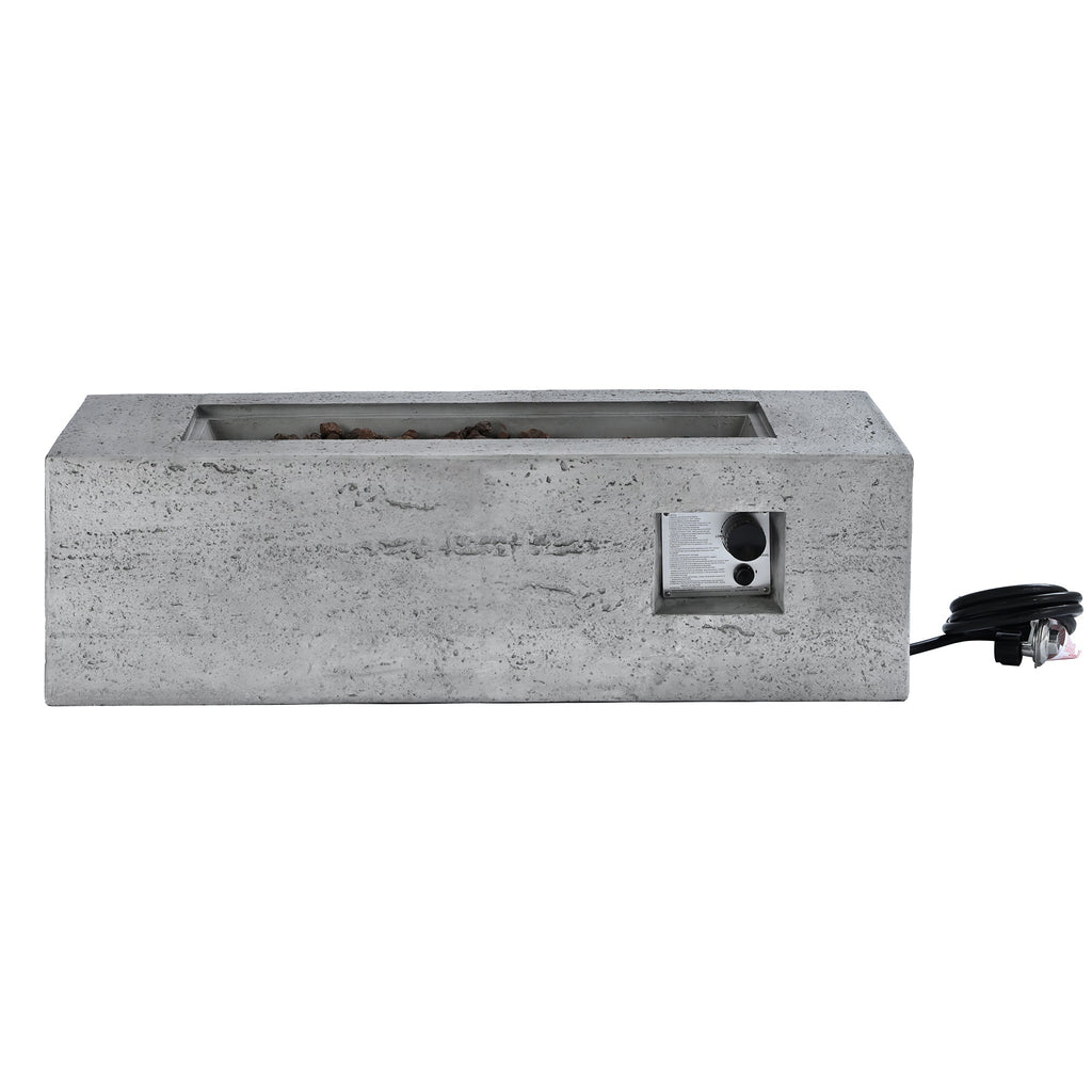U_STYLE Outdoor Rectangular Propane Fire Pit 40000 BTU